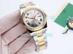 High Replica Rolex Datejust  Watch Grey Face 2-Tone Yellow Gold strap Fluted Bezel  41mm